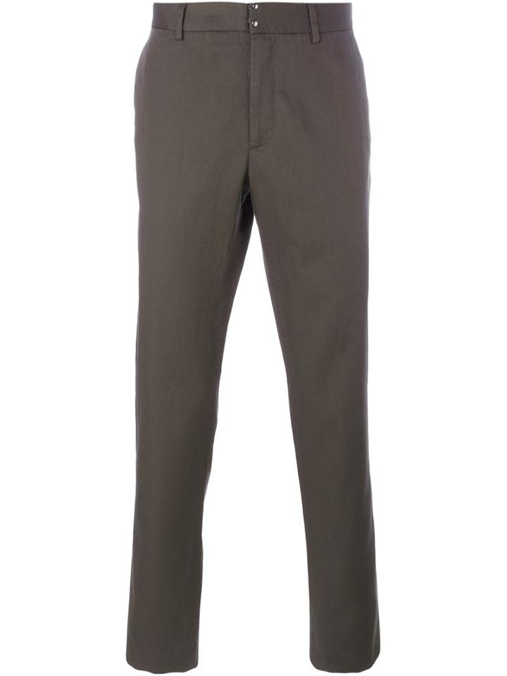 Maison Margiela Straight Leg Trousers, Men's, Size: 52, Green, Cotton/linen/flax