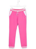 Roberto Cavalli Kids - Striped Trim Track Pants - Kids - Cotton/spandex/elastane - 16 Yrs, Pink/purple