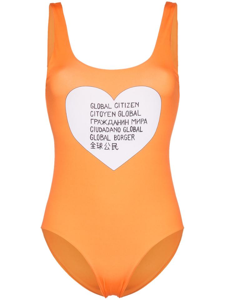 Ganni Global Citizen Swimsuit - Yellow & Orange