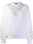 Philipp Plein Crystal Embellished Sweatshirt - White