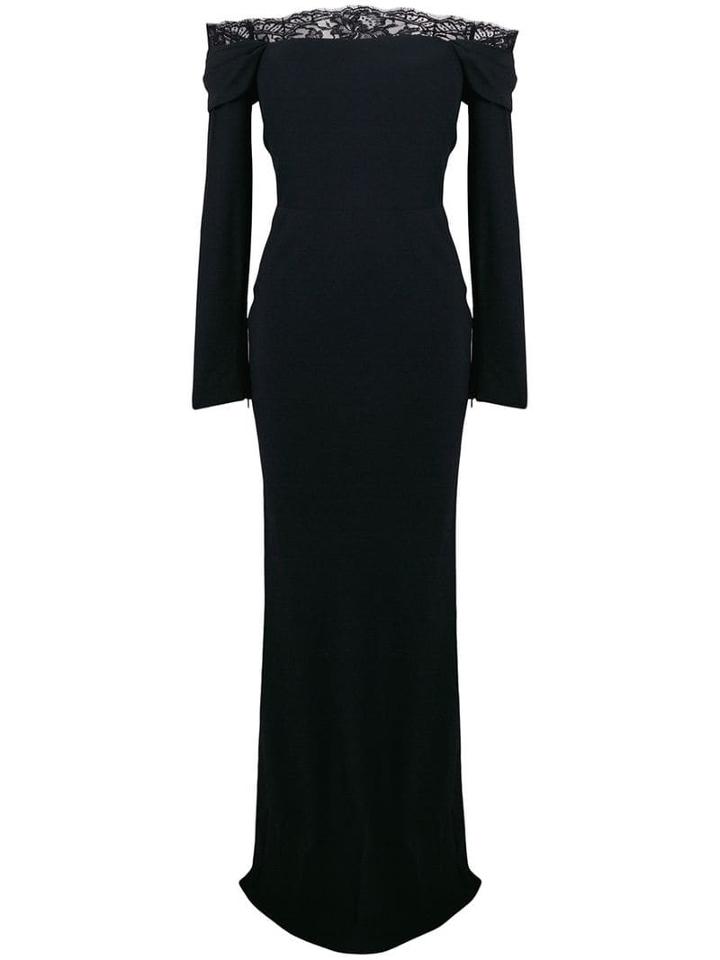 Alexander Mcqueen Off The Shoulder Gown - Black