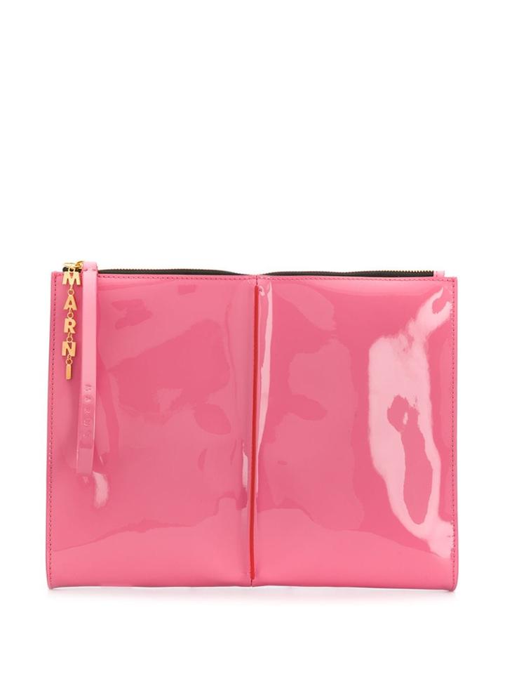 Marni Patent Clutch Bag - Pink