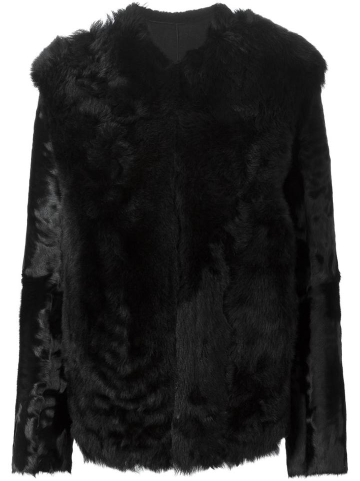 Ann Demeulemeester Reversible Jacket, Women's, Size: 36, Black, Lamb Skin/leather/lamb Fur/cotton
