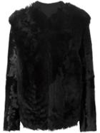 Ann Demeulemeester Reversible Jacket, Women's, Size: 36, Black, Lamb Skin/leather/lamb Fur/cotton