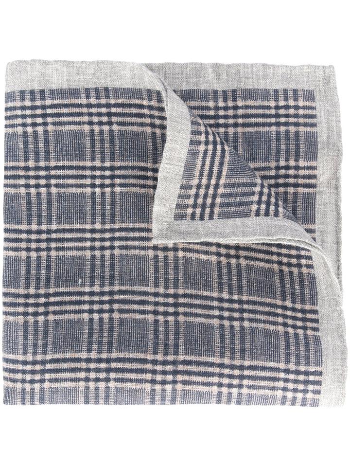 Eleventy Woven Linen Scarf, Men's, Grey, Linen/flax