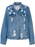 Forte Dei Marmi Couture Embroidered Distressed Denim Jacket - Blue