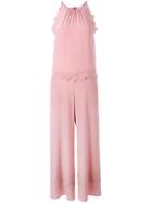 Red Valentino Scallop Trim Jumpsuit - Pink & Purple