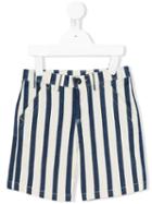 Moncler Kids - Striped Denim Shorts - Kids - Cotton/spandex/elastane - 4 Yrs, Blue