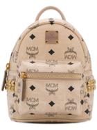 Mcm Logo Print Mini Backpack - Neutrals