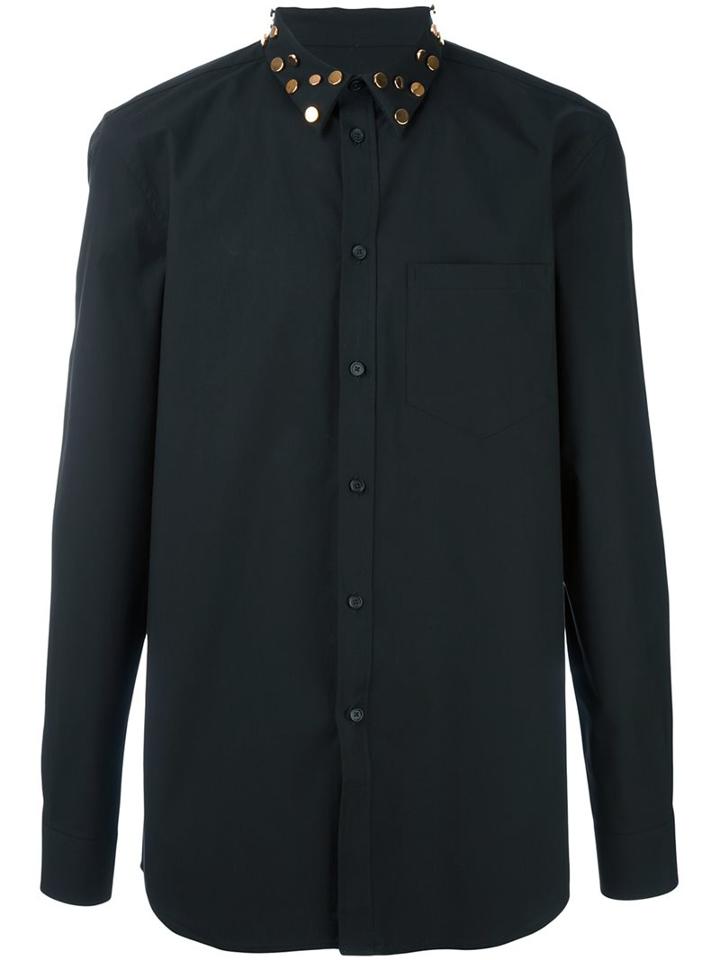 Givenchy Studded Collar Shirt, Men's, Size: 42, Black, Cotton