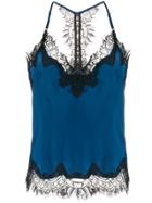 Gold Hawk Lace-trimmed Camisole - Blue