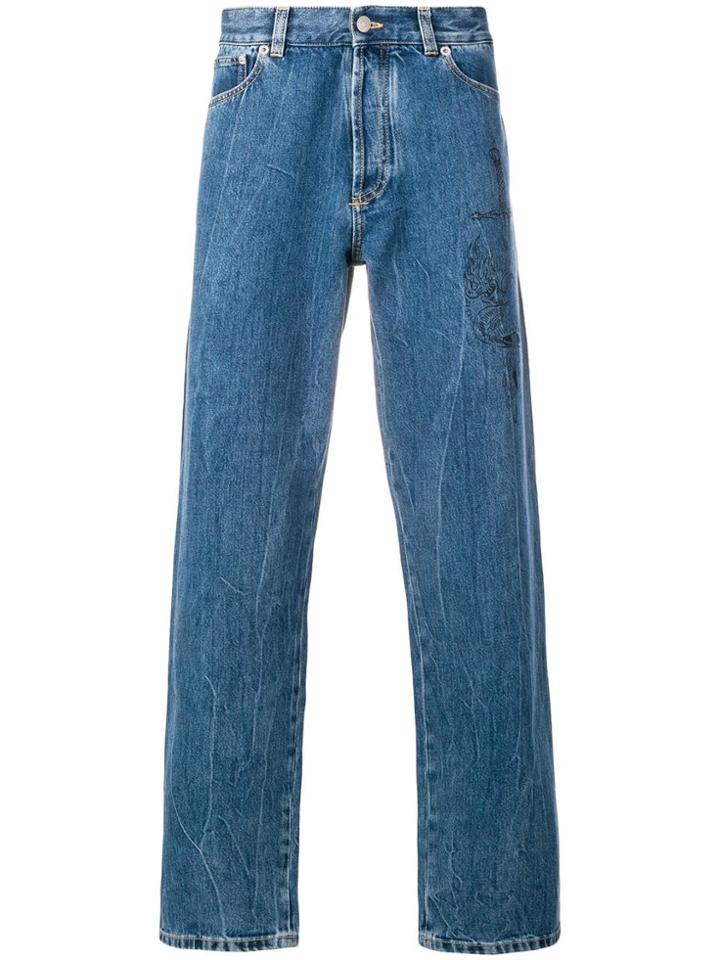 Givenchy Embroidered Slim-fit Jeans - Blue