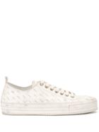 Ann Demeulemeester Downey Washed Laser Cut Sneakers - White