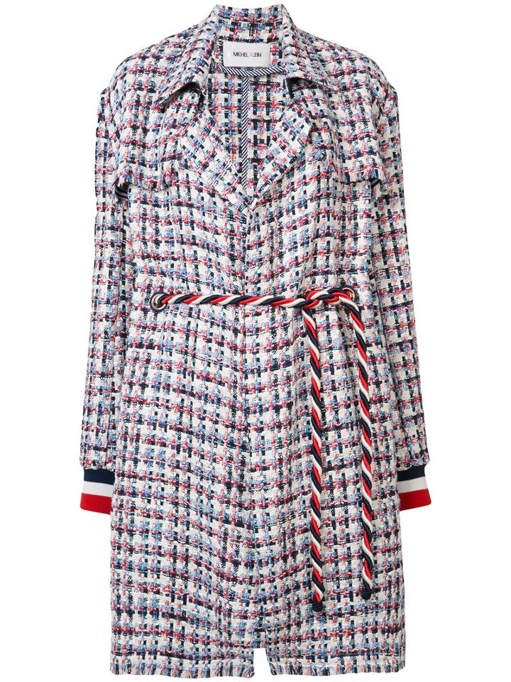 Michel Klein - Belted Tweed Coat - Women - Cotton/linen/flax/acetate/polyimide - 36, Cotton/linen/flax/acetate/polyimide