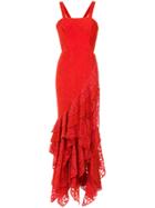 Martha Medeiros Maite Lace Gown - Red