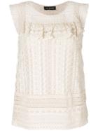 Twin-set Embroidered Fitted Top - Nude & Neutrals