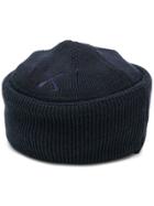 Beton Cire Logo Embroidered Beanie Hat - Blue