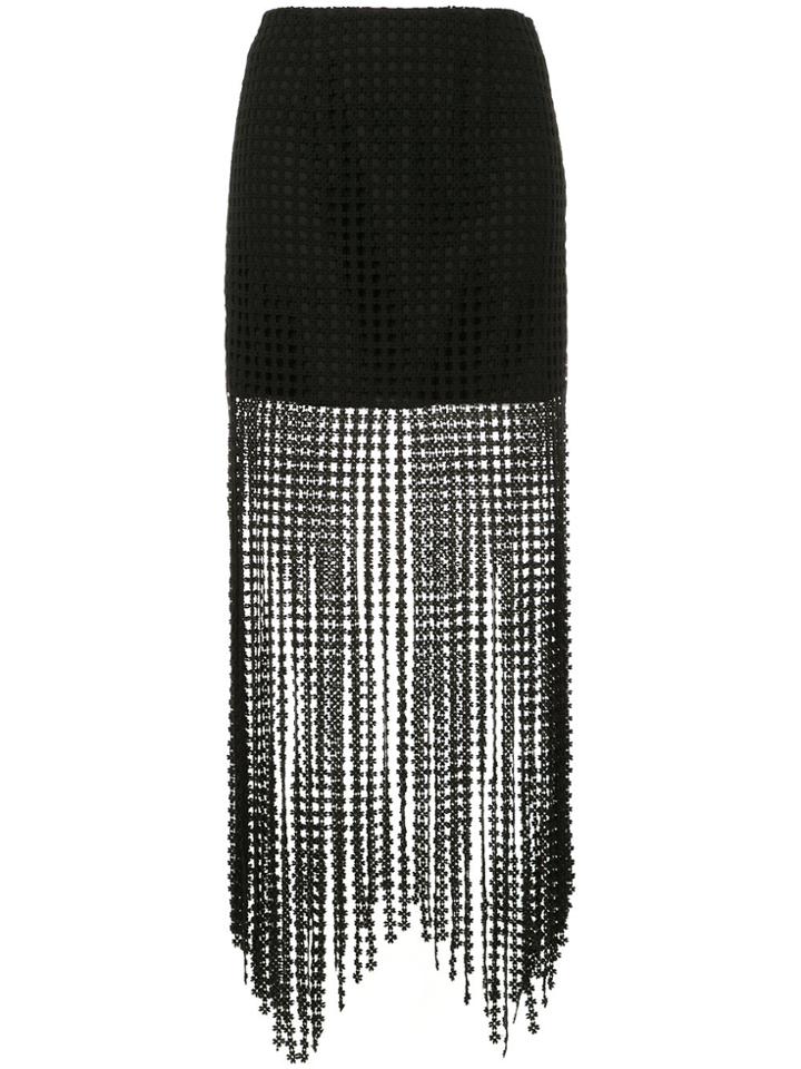 Goen.j Lace Fringe Skirt - Black