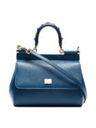 Dolce & Gabbana Blue Leather Mini Sicily Bag