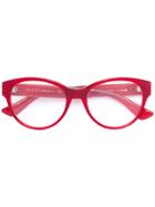 Gucci Eyewear Transparent Glitter Curved Glasses - Red
