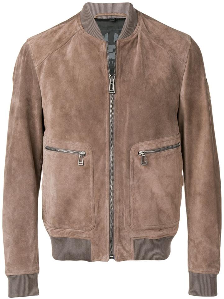Belstaff Suede Bomber Jacket - Brown