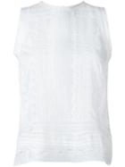 Ermanno Scervino - Sleeveless Sheer Blouse - Women - Cotton - 42, Women's, White, Cotton