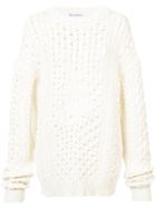 Jw Anderson Oversized Chunky Knit Sweater - White