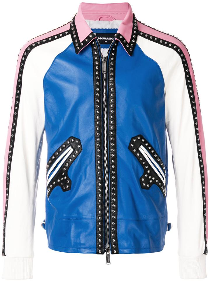 Dsquared2 Studded Panelled Jacket - Blue