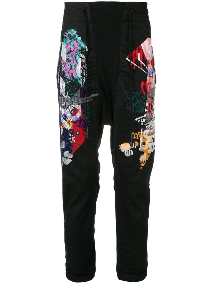 11 By Boris Bidjan Saberi Printed Drop-crotch Trousers - Black