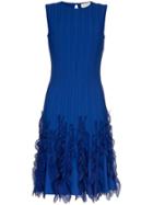 Alexander Mcqueen Wave Hem Dress - Blue