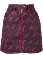Ground Zero Zipped Denim Skirt - Pink