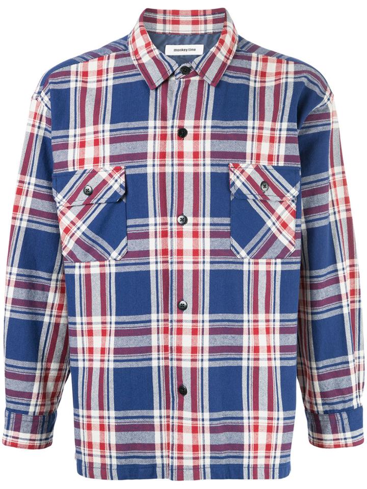 Monkey Time Long Sleeved Check Shirt - Blue