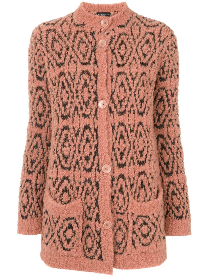 Etro Patterned Oversized Cardigan - Pink & Purple