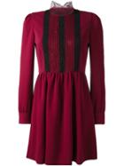 Red Valentino Lace Trim Mini Dress, Women's, Size: 44, Acetate/viscose/spandex/elastane/polyester