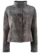 Liska Structured Fur Jacket - Grey