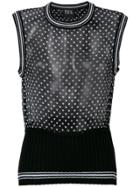 Markus Lupfer Sheer Printed Heart Tank - Black