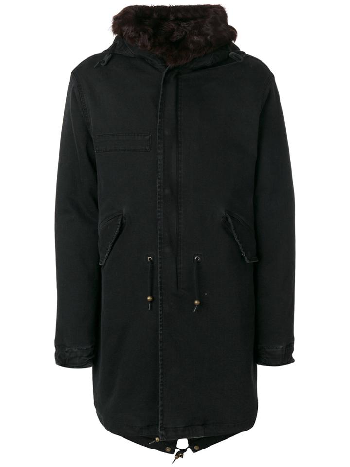 Mr & Mrs Italy Fur Lined Mid Parka - Black