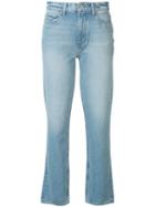 Paige Stonewashed Cropped Jeans, Women's, Size: 23, Blue, Cotton/spandex/elastane