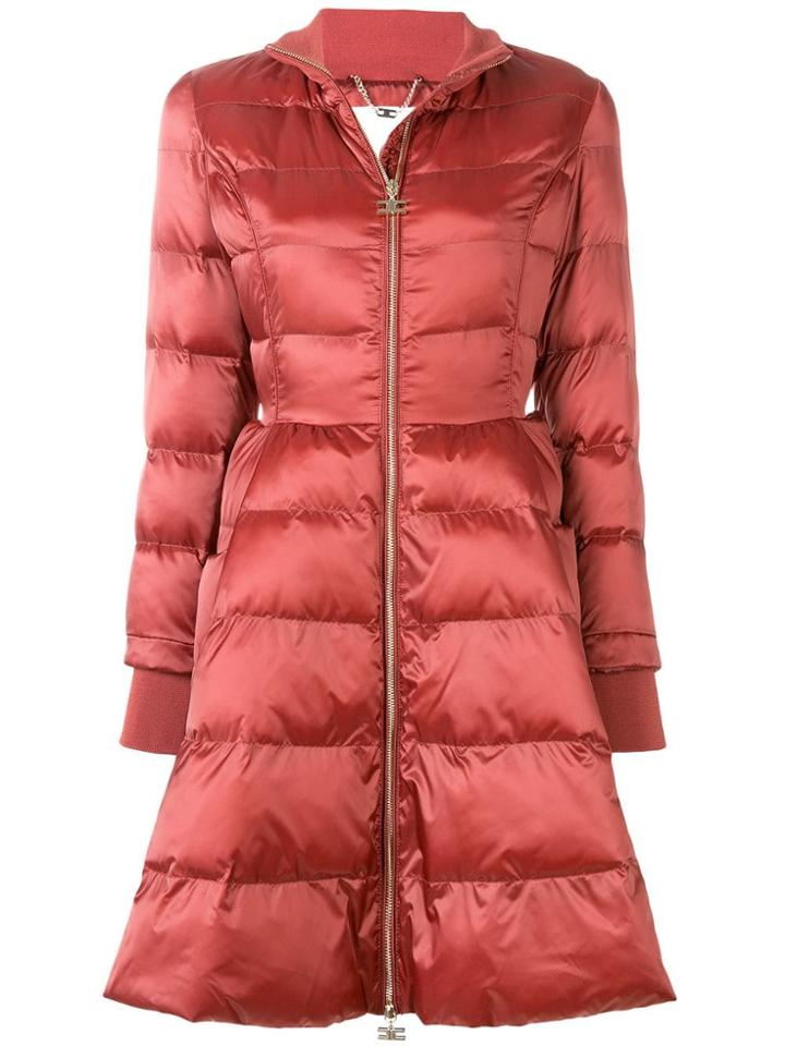 Elisabetta Franchi Padded Midi Parka - Red