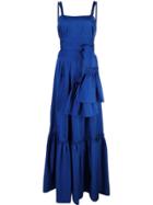 Alexis Belted Maxi Dress - Blue