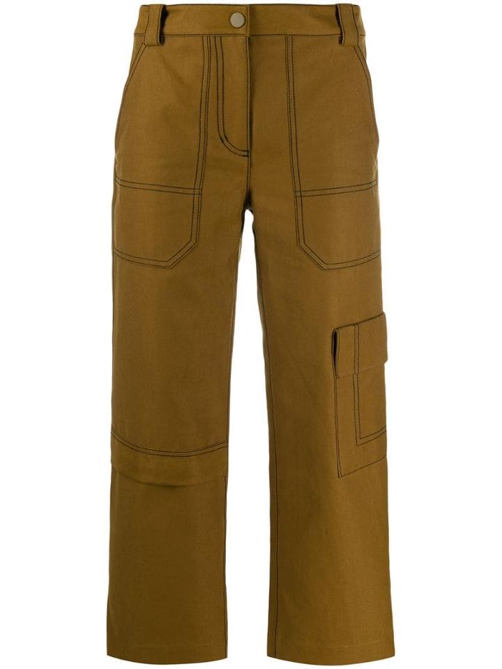 3.1 Phillip Lim Cropped Twill Cargo Trousers - Brown