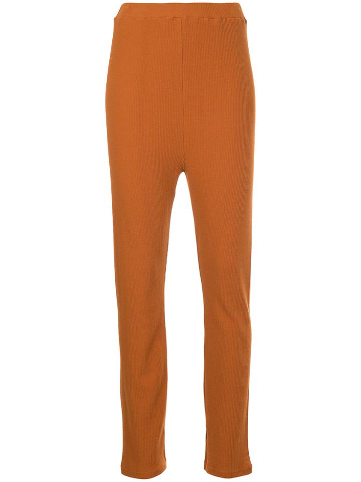 Cityshop High Waisted Slim Fit Trousers - Brown