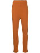 Cityshop High Waisted Slim Fit Trousers - Brown