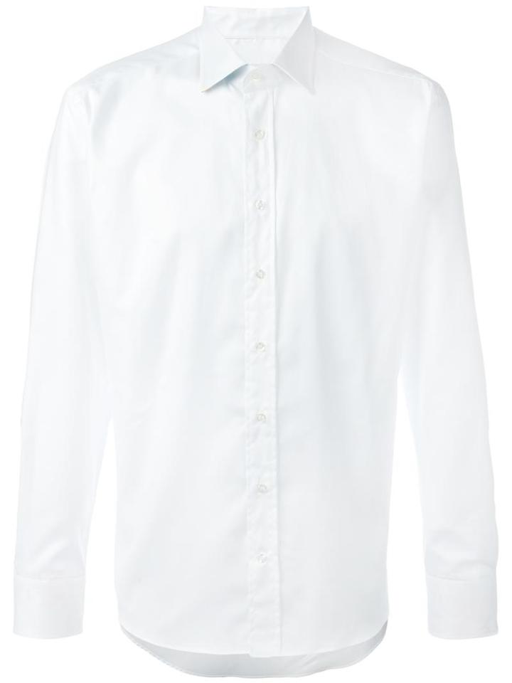 Etro Printed Cuffs Shirt, Men's, Size: 40, White, Cotton/linen/flax