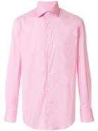 Finamore 1925 Napoli Slim Fit Curved Hem Shirt - Pink & Purple