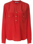 Vince Band Collar Blouse - Red