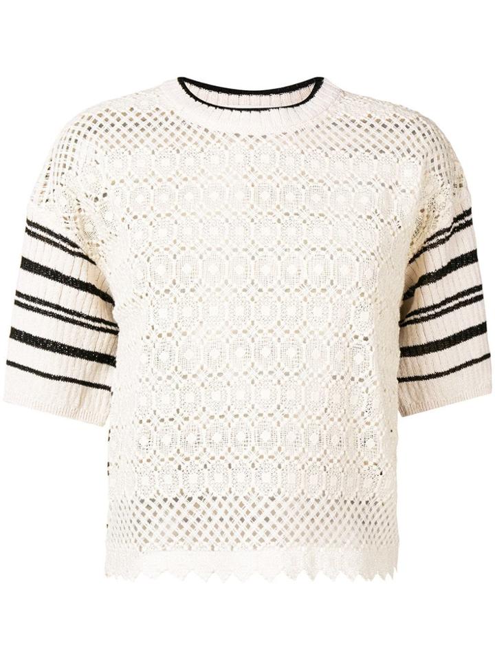 Philosophy Di Lorenzo Serafini Striped Sleeve Jumper - Neutrals