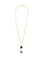 Coup De Coeur Agate Stone Long Pendant - Metallic