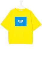 Msgm Kids Short Sleeve Sweatshirt - Yellow & Orange