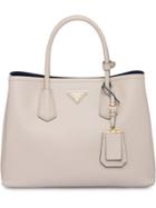 Prada Saffiano Double Bag - Grey